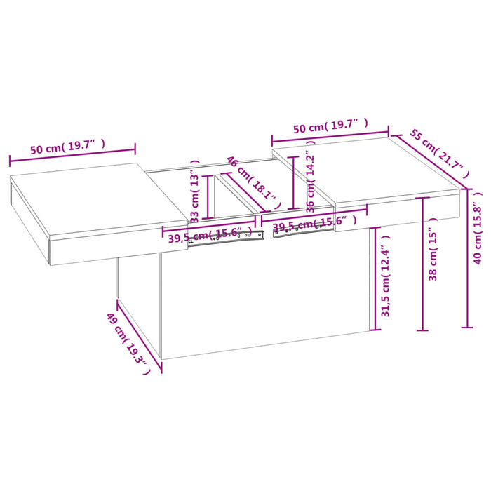 Salontafel Bewerkt Hout Kleurig