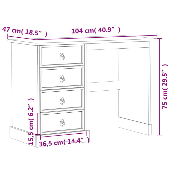 Kaptafel Corona 104X47X75 Cm Massief Grenenhout