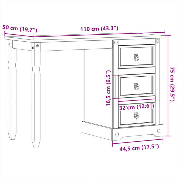 Kaptafel Corona 110X50X75 Cm Massief Grenenhout