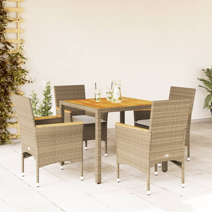 Tuinset Met Kussens Poly Rattan En Acaciahout