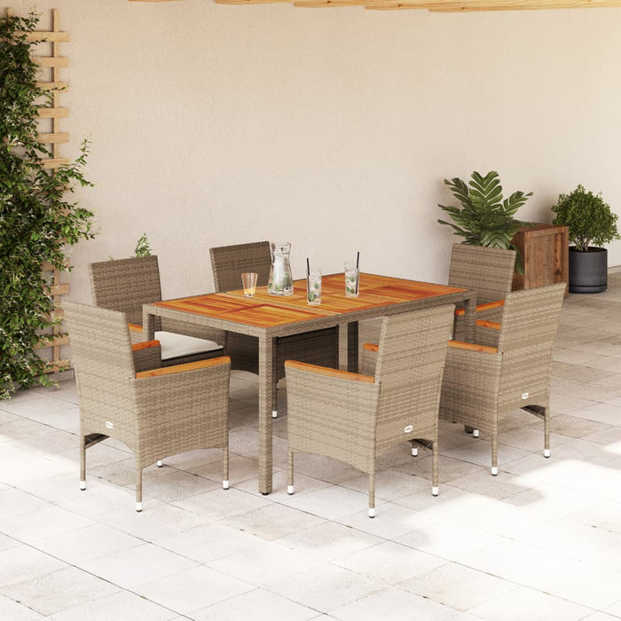 Tuinset Met Kussens Poly Rattan En Acaciahout