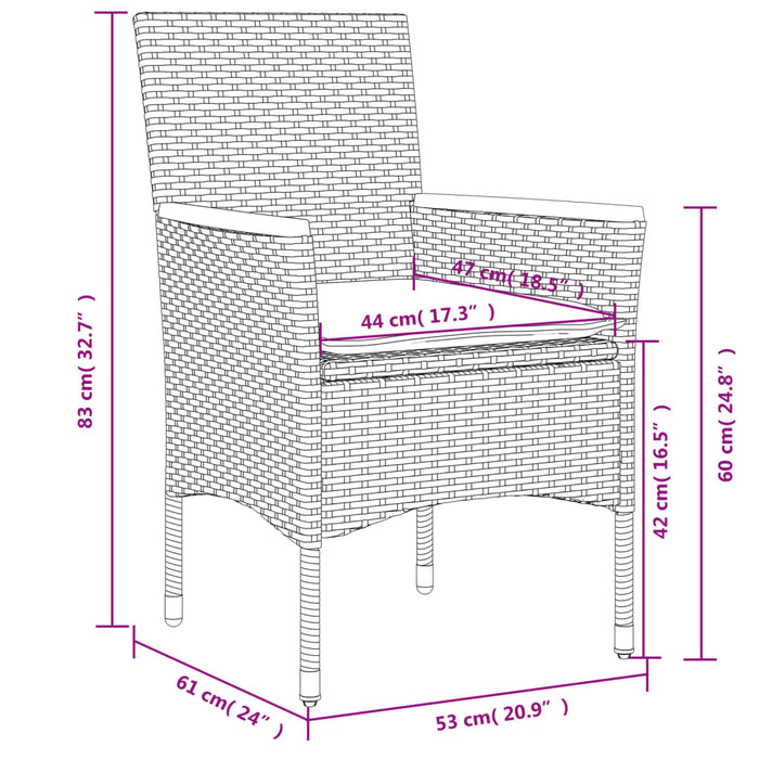 Loungeset Met Kussens Poly Rattan En Acaciahout