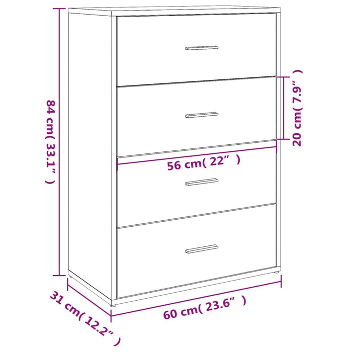 Dressoirs 2 St 60X31X84 Cm Bewerkt Hout Eikenkleur