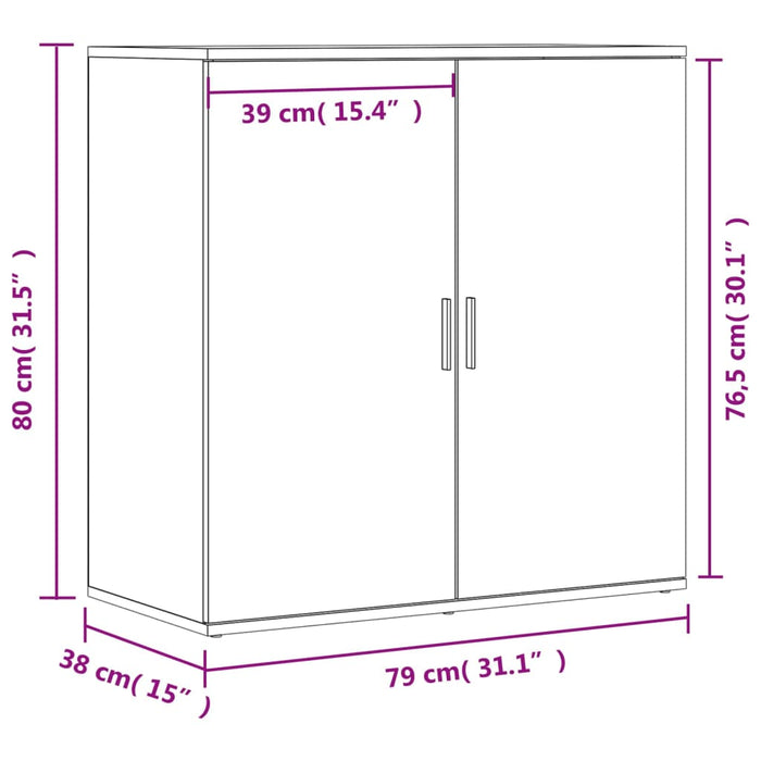 Dressoirs 2 St 79X38X80 Cm Bewerkt Hout