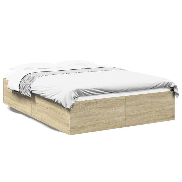 Bedframe Bewerkt Hout Kleurig 90X190 Cm Sonoma Eiken