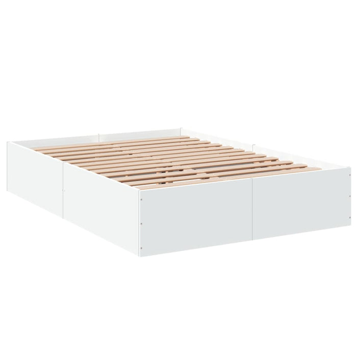 Bedframe Led Massief Hout Wit