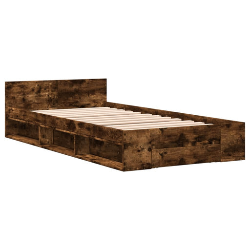 Bedframe Met Lade Bewerkt Hout Kleurig