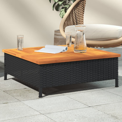 Tuintafel 70X70X25 Cm Poly Rattan En Acaciahout