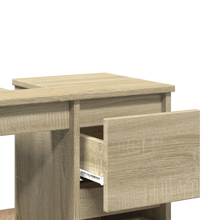 Badkamerkast 65X33X60 Cm Bewerkt Hout Sonoma Eikenkleurig