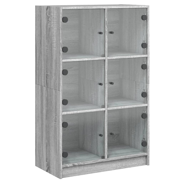 Hoge Kast Met Deuren 68X37X109 Cm Bewerkt Hout Grijs Sonoma