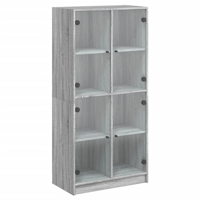 Hoge Kast Met Deuren 68X37X142 Cm Bewerkt Hout Grijs Sonoma