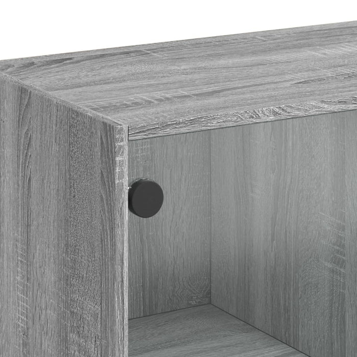 Hoge Kast Met Deuren 68X37X142 Cm Bewerkt Hout Grijs Sonoma