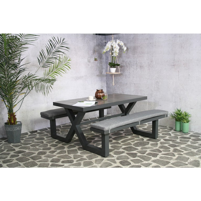 Aluminium picknicktafel 160 cm - Antraciet