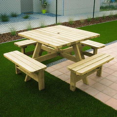 Picknicktisch quadratisch 200 cm x 200 cm KING ® / 4 cm Stärke