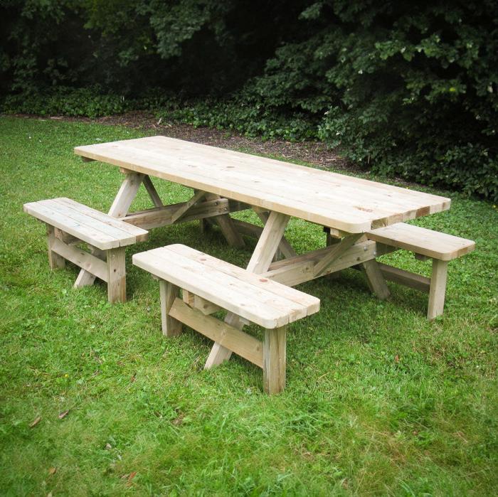 Extra stevige picknicktafel - 4 cm dikte - Buitenplezier