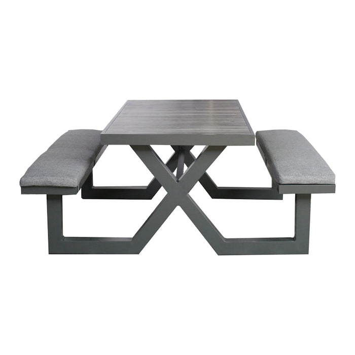 Aluminium picknicktafel 160 cm - Antraciet