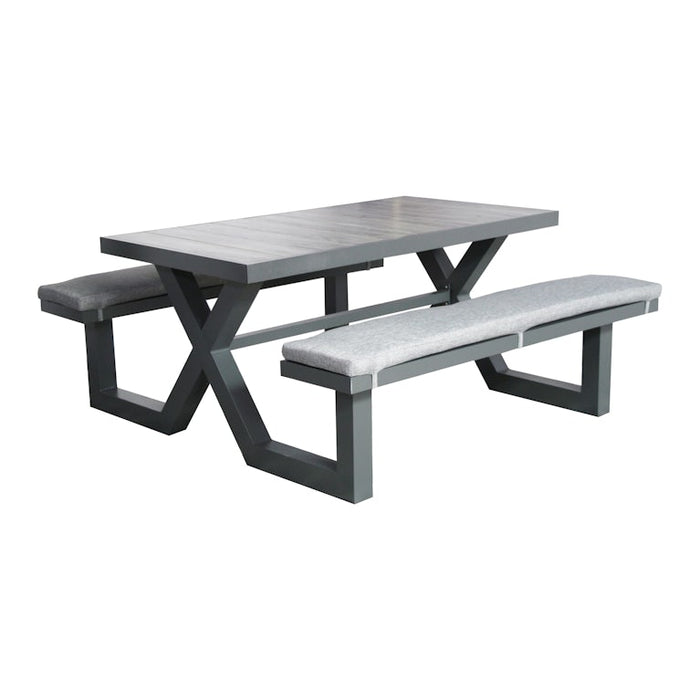 Aluminium picknicktafel 160 cm - Antraciet