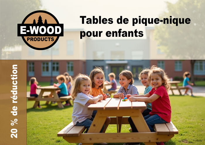 Tables de pique-nique pour enfants pour les jardins d'enfants / 20 % de réduction