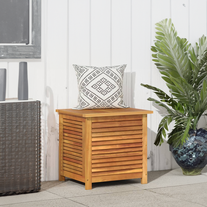 Boîte de rangement tendance pour votre jardin en bois d'acacia - Avec sac résistant à l'eau - Coffre de jardin